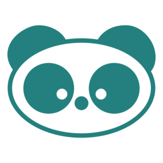 Small Eyed Panda Decal (Turquoise)
